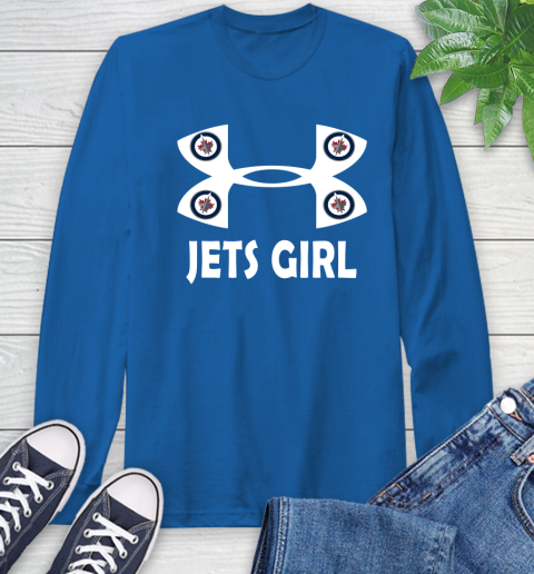 NHL Winnipeg Jets Girl Under Armour Hockey Sports Long Sleeve T-Shirt 10