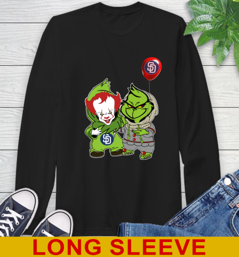 Baby Pennywise Grinch Christmas MLB Baseball San Diego Padres Long Sleeve T-Shirt 2