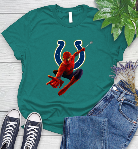 NFL Spider Man Avengers Endgame Football Indianapolis Colts Women's T-Shirt 12