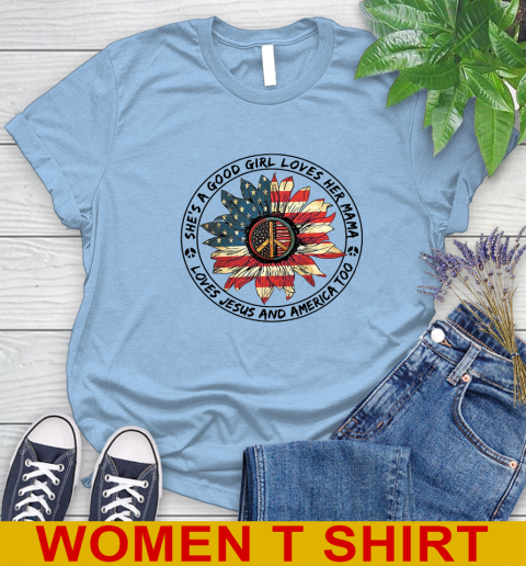 America sunflower she's a good girl loves her mama shirt 78