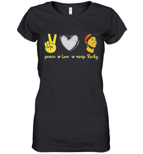 Peace Love Asap Rocky Diamond Women's V-Neck T-Shirt