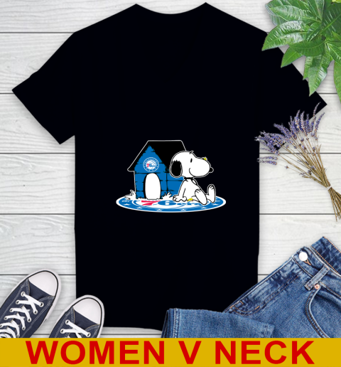 NBA Basketball Philadelphia 76ers Snoopy The Peanuts Movie Shirt Women's V-Neck T-Shirt 2