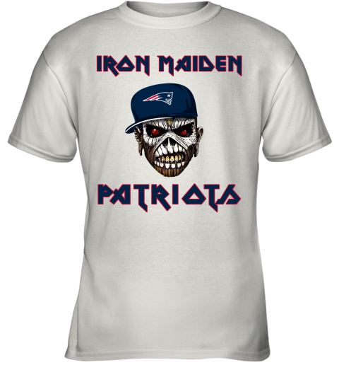 NFL New England Patriots Iron Maiden Rock Band Music Football Sports o8HVmNt2A3B youth t shirt 26 95 151514 front white