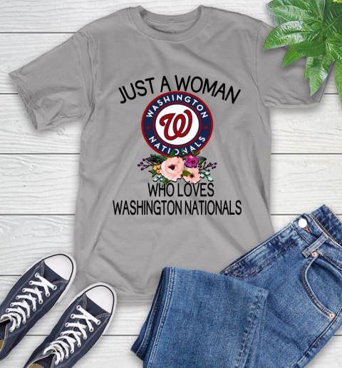 MLB Just A Woman Who Loves Washington Nationals Baseball Sports T-Shirt 4