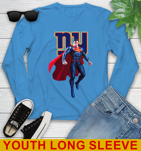 NFL Superman DC Sports Football New York Giants Youth Long Sleeve 8