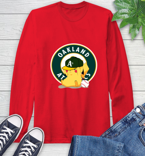 MLB Pikachu Baseball Sports Oakland Athletics Long Sleeve T-Shirt 10
