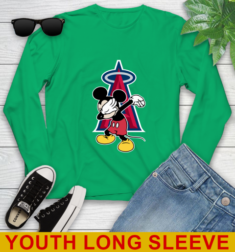 Los Angeles Angels MLB Baseball Dabbing Mickey Disney Sports Youth Long Sleeve 7