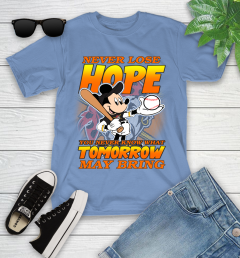 Pittsburgh Pirates MLB Baseball Mickey Disney Never Lose Hope Youth T-Shirt 15