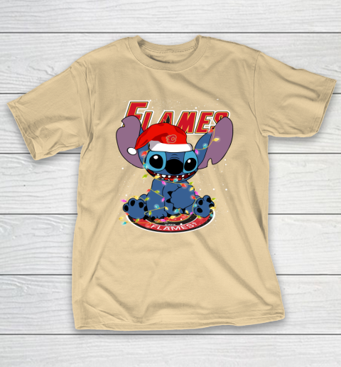 Calgary Flames NHL Hockey noel stitch Christmas T-Shirt 5
