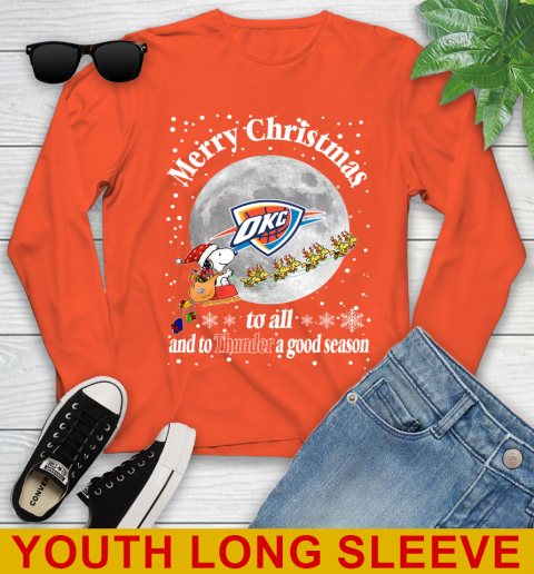 Oklahoma City Thunder Merry Christmas To All And To Thunder A Good Season NBA Basketball Sports Youth Long Sleeve 3