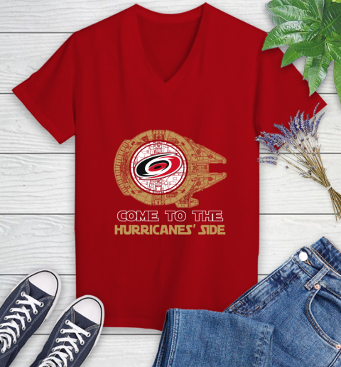 NHL Come To The Carolina Hurricanes Wars Hockey Sports Women's V-Neck T-Shirt 11