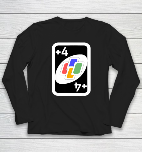 Vintage Uno Number 4 Cards Costume Halloween Matching Long Sleeve T-Shirt