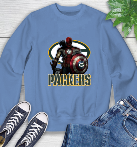 NFL Captain America Thor Spider Man Hawkeye Avengers Endgame Football Green Bay Packers Sweatshirt 11