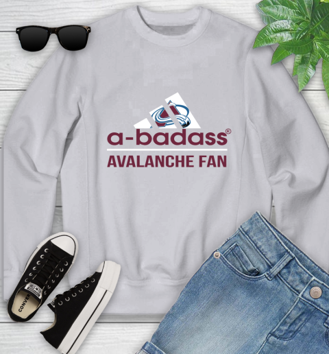 NHL A Badass Colorado Avalanche Fan Adidas Hockey Sports Youth Sweatshirt 3