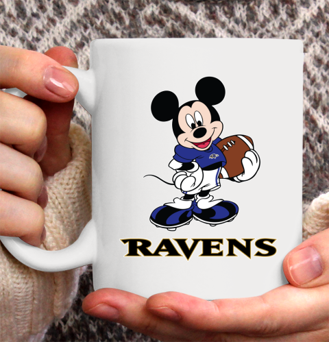 NFL Football Baltimore Ravens Cheerful Mickey Mouse Shirt Ceramic Mug 15oz 2
