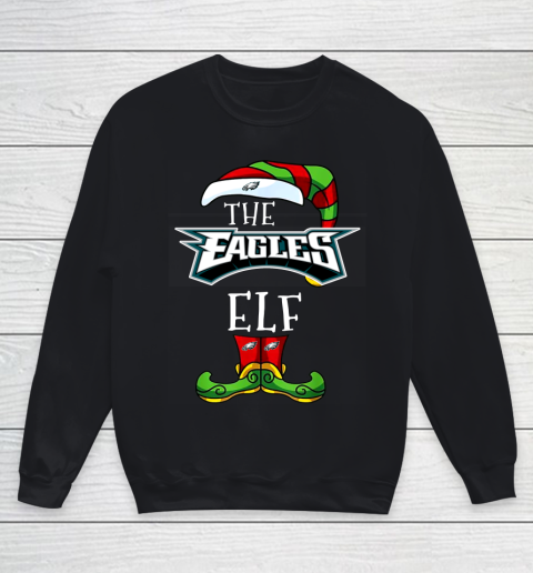 Philadelphia Eagles Christmas ELF Funny NFL Youth Sweatshirt