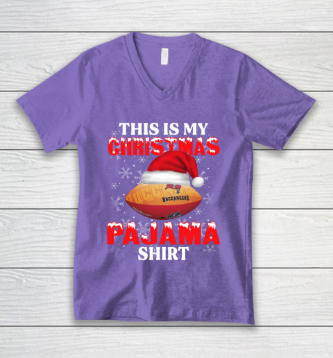 Tampa Bay Buccaneers This Is My Christmas Pajama Shirt NFL V-Neck T-Shirt 8