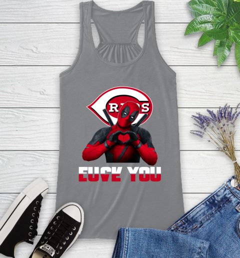 MLB Cincinnati Reds Deadpool Love You Fuck You Baseball Sports Racerback Tank 4