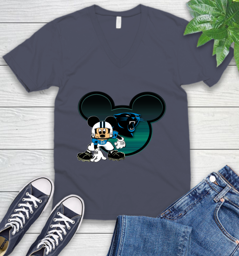 NFL Carolina Panthers Mickey Mouse Disney Football T Shirt V-Neck T-Shirt 9