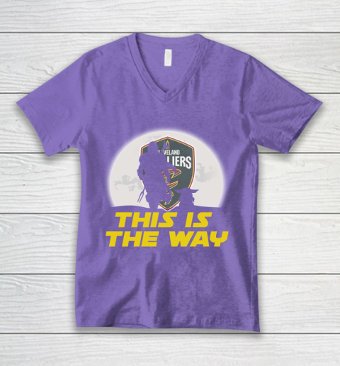 Cleveland Cavaliers NBA Basketball Star Wars Yoda And Mandalorian This Is The Way V-Neck T-Shirt 8