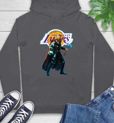 NBA Thor Avengers Endgame Basketball Los Angeles Lakers Hoodie 7