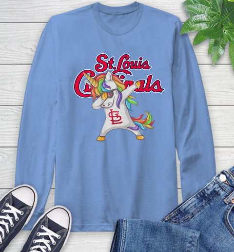 St.Louis Cardinals MLB Baseball Funny Unicorn Dabbing Sports Long Sleeve T-Shirt 11