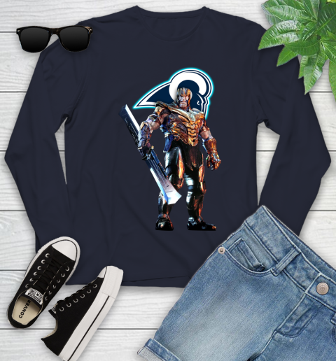 NFL Thanos Gauntlet Avengers Endgame Football Los Angeles Rams Youth Long Sleeve 3