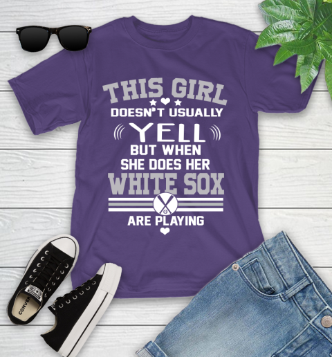 Chicago White Sox MLB Baseball I Yell When My Team Is Playing Youth T-Shirt 3