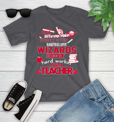 Washington Wizards NBA I'm A Difference Making Student Caring Basketball Loving Kinda Teacher Youth T-Shirt 6