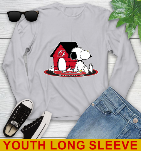 NHL Hockey New Jersey Devils Snoopy The Peanuts Movie Shirt Youth Long Sleeve 7 NHL Hockey New Jersey Devils Snoopy The Peanuts Movie Shirt Youth Long Sleeve - Image 7