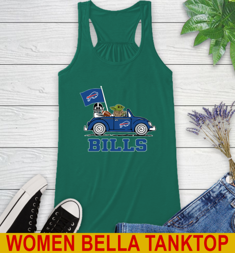 NFL Football Buffalo Bills Darth Vader Baby Yoda Driving Star Wars Shirt Racerback Tank 7
