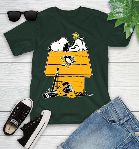 Pittsburgh Penguins NHL Hockey Snoopy Woodstock The Peanuts Movie Youth T-Shirt 5