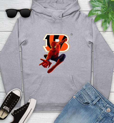 NFL Spider Man Avengers Endgame Football Cincinnati Bengals Youth Hoodie 6