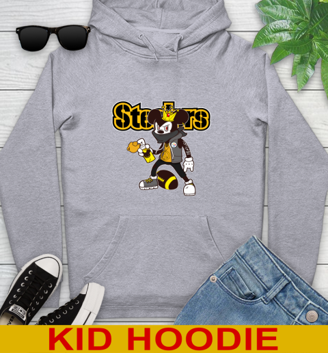Pittsburgh Steelers NFL Football Mickey Peace Sign Sports Youth Hoodie 6