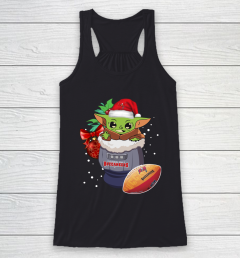Tampa Bay Buccaneers Christmas Baby Yoda Star Wars Funny Happy NFL Racerback Tank