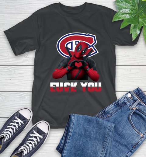 NHL Montreal Canadiens Deadpool Love You Fuck You Hockey Sports T-Shirt