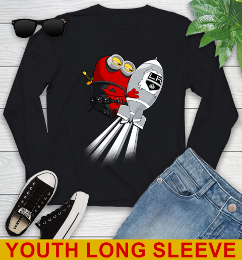 NHL Hockey Los Angeles Kings Deadpool Minion Marvel Shirt Youth Long Sleeve