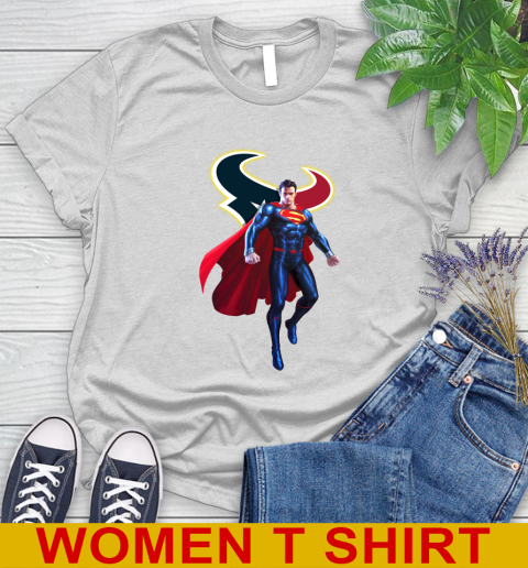 NFL Superman DC Sports Football Houston Texans Women's T-Shirt