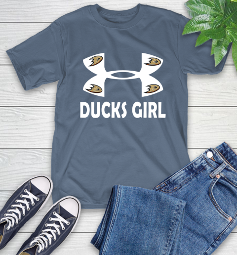 NHL Anaheim Ducks Girl Under Armour Hockey Sports T-Shirt 8