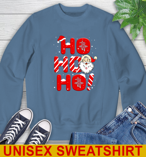 Houston Rockets NBA Basketball Ho Ho Ho Santa Claus Merry Christmas Shirt Sweatshirt 10