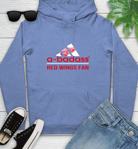 NHL A Badass Detroit Red Wings Fan Adidas Hockey Sports Youth Hoodie 13