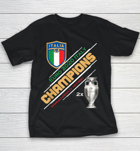 Italy Champions 2020 Euro Forza Azzurri Italia Football Youth T-Shirt