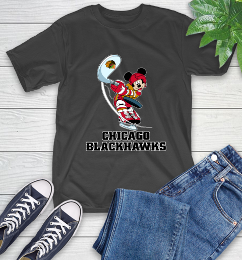 NHL Hockey Chicago Blackhawks Cheerful Mickey Mouse Shirt T-Shirt