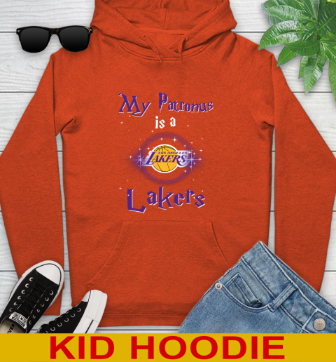 NBA Basketball Harry Potter My Patronus Is A Los Angeles Lakers Youth Hoodie - Image 5