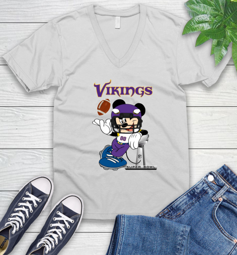 NFL Minnesota Vikings Mickey Mouse Disney Super Bowl Football T Shirt V-Neck T-Shirt