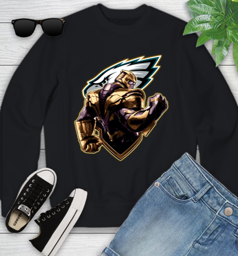 NFL Thanos Avengers Endgame Football Sports Philadelphia Eagles Youth Sweatshirt 2