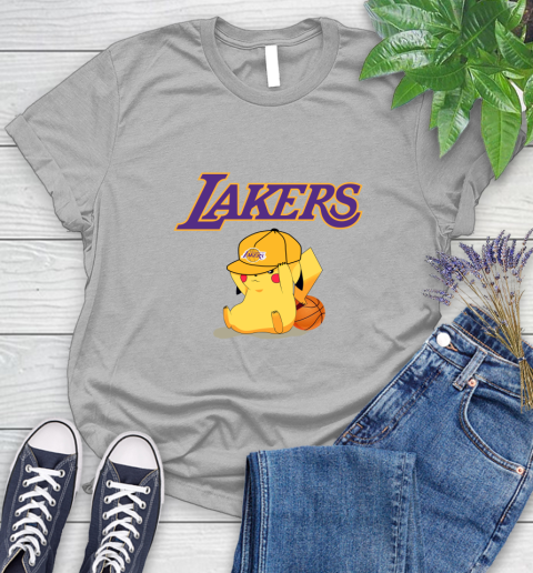NBA Pikachu Basketball Sports Los Angeles Lakers Women's T-Shirt 5