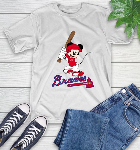 MLB Baseball Atlanta Braves Cheerful Mickey Mouse Shirt T-Shirt 2