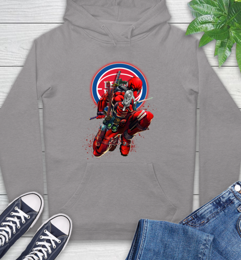 NBA Deadpool Marvel Comics Sports Basketball Detroit Pistons Hoodie 6