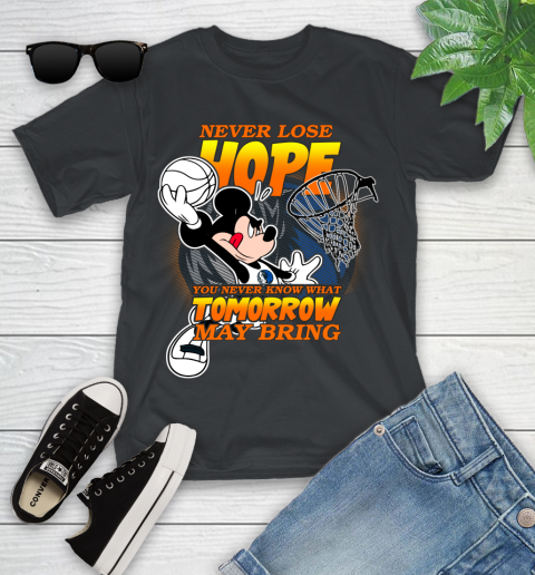 Dallas Mavericks NBA Basketball Mickey Disney Never Lose Hope Youth T-Shirt